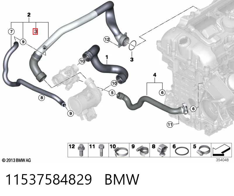 11537584829 BMW Uszczelka termostatu