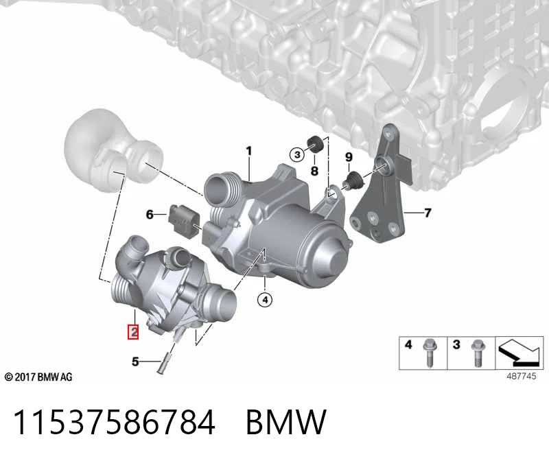 11537586784 BMW Obudowa termostatu