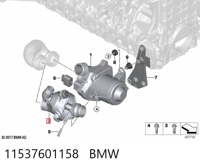 11537601158 BMW Obudowa termostatu