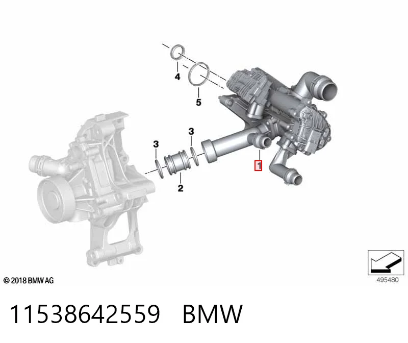 11538642559 BMW Obudowa termostatu