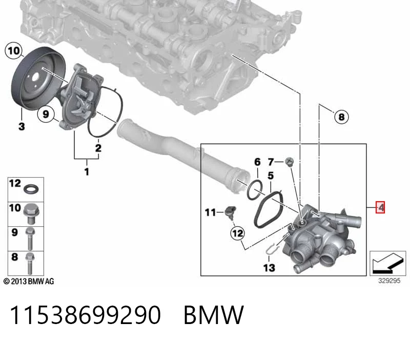 11538699290 BMW Obudowa termostatu