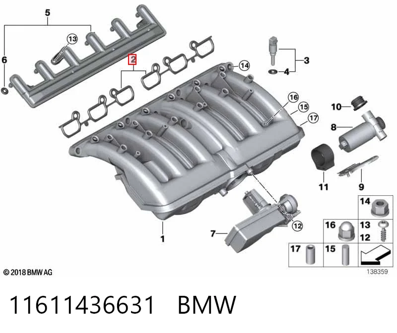11611436631 BMW Uszczelka kolektora ssącego
