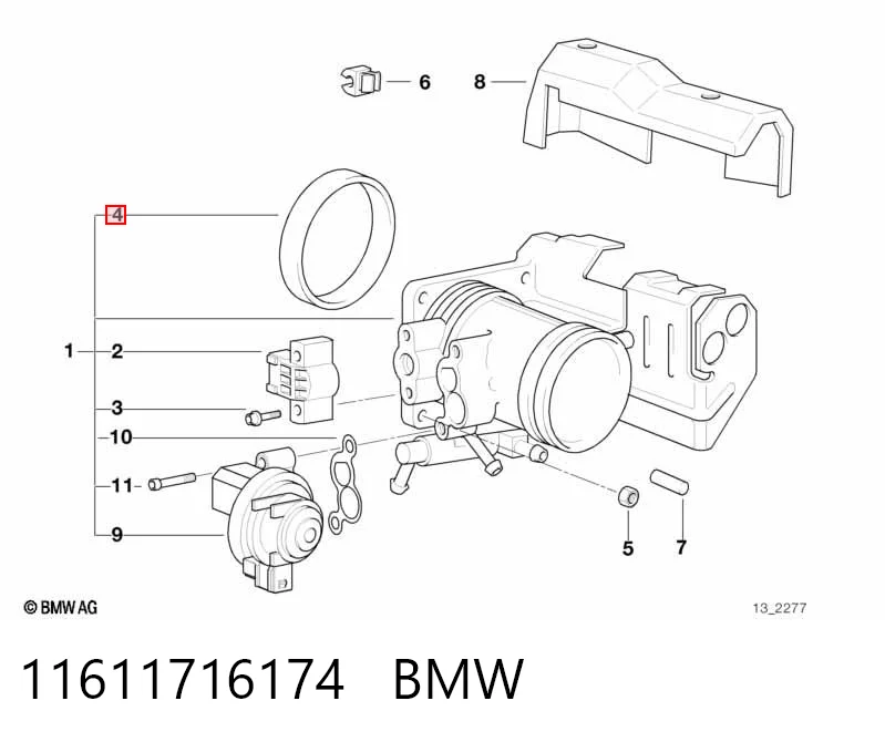 11611716174 BMW Uszczelka przepustnicy
