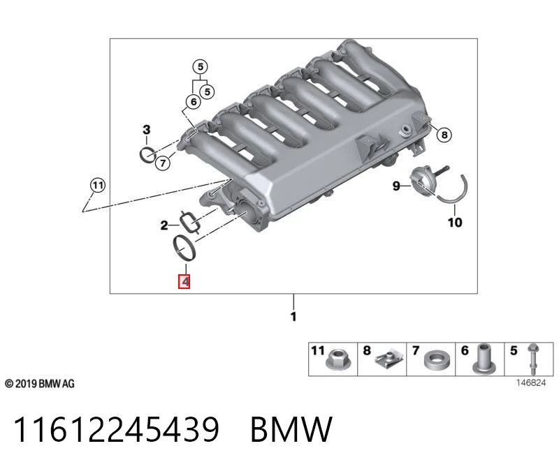 11612245439 BMW Uszczelka zaworu recyrkulacji EGR