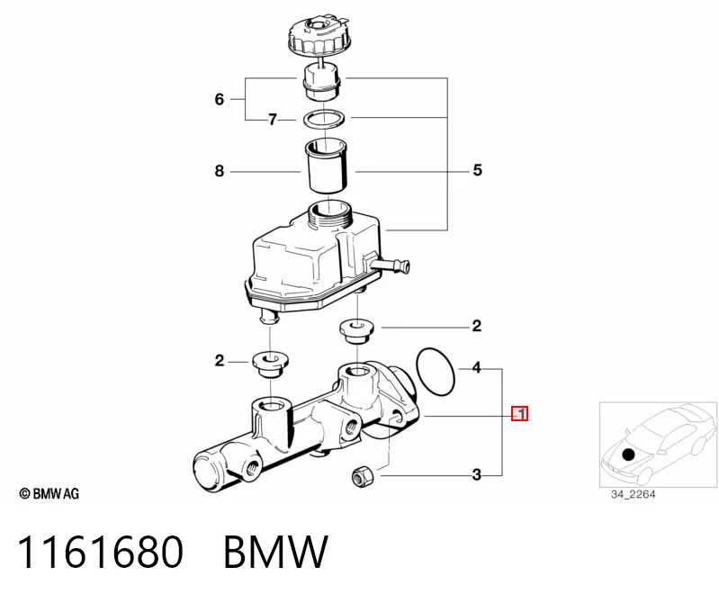 Do koszyka Główny cylinder hamulców BMW 3  E36