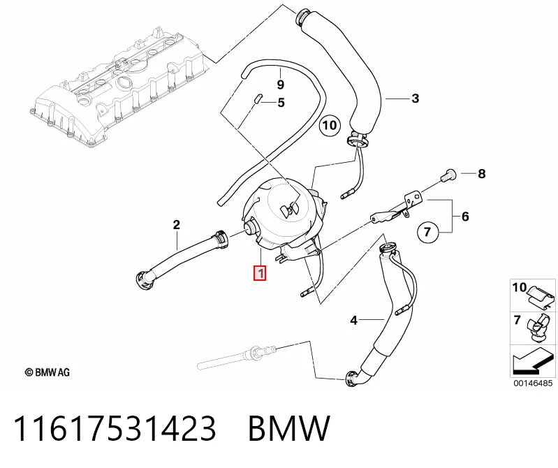 11617531423 BMW Zawór PCV odpowietrzający silnik