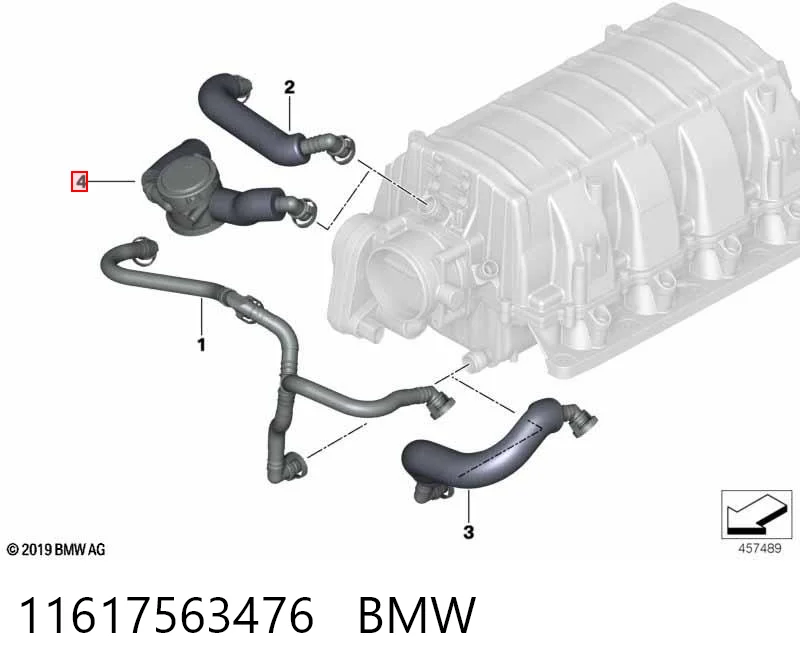11617563476 BMW Separator oleju układu wentylacji kadłuda (bloku silnika)