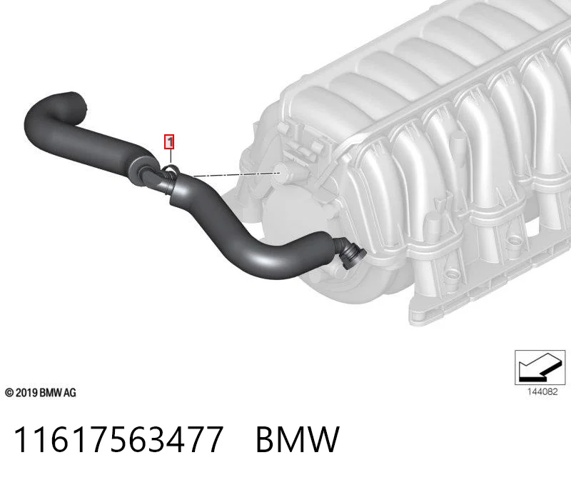 11617563477 BMW Króciec wentylacji kadłuba (separatora oleju)