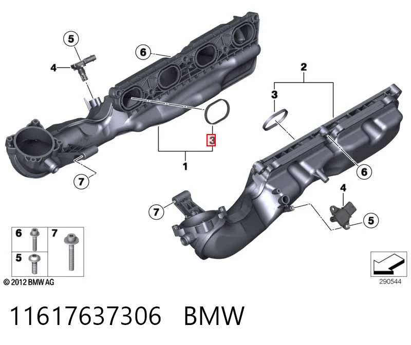 Uszczelka kolektora ssącego do BMW 3 G20, G80, G28