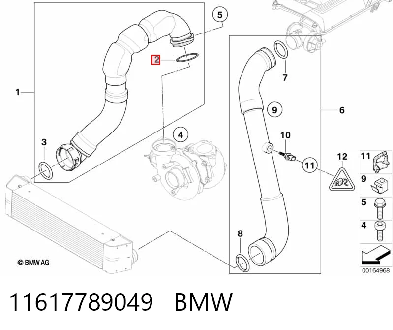 11617789049 BMW Uszczelka turbiny, wkładka elastyczna