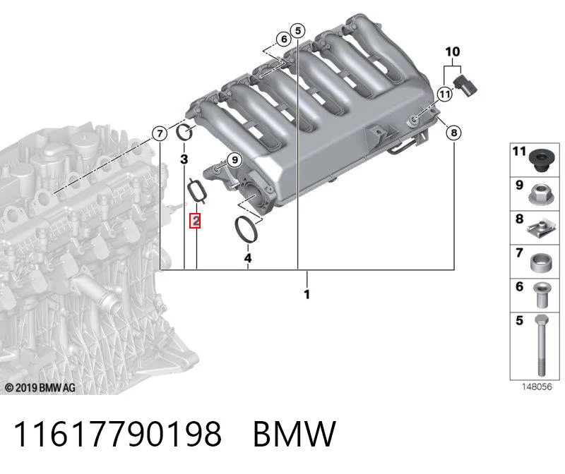 11617790198 BMW Uszczelka kolektora ssącego