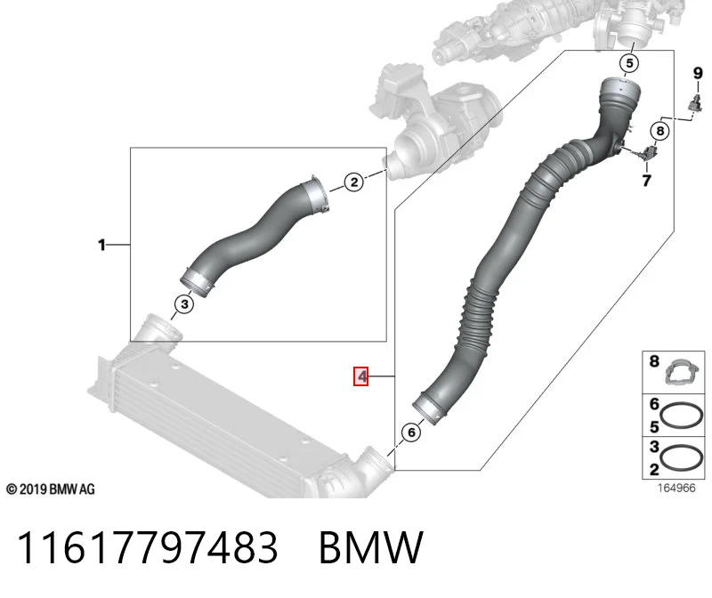11617797483 BMW Przewód (króciec) intercoolera