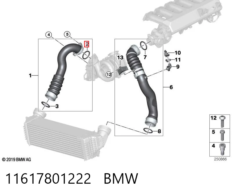 11617801222 BMW Uszczelka turbiny, wkładka elastyczna