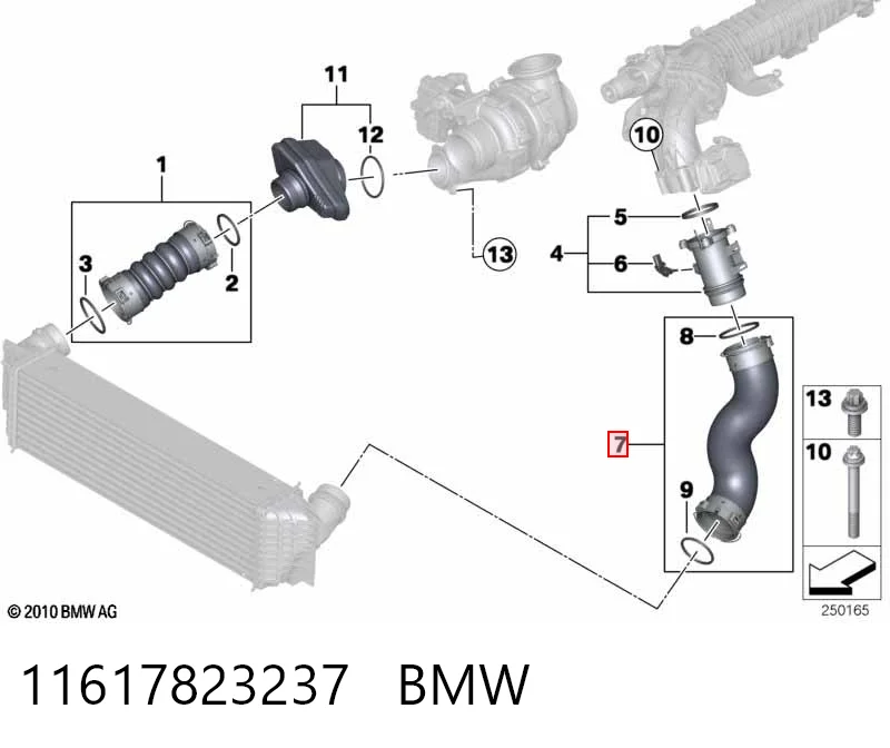 11617823237 BMW Przewód (króciec) intercoolera