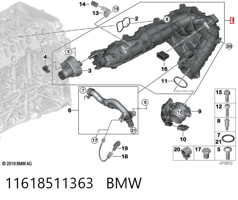 11618511363 BMW Kolektor ssący