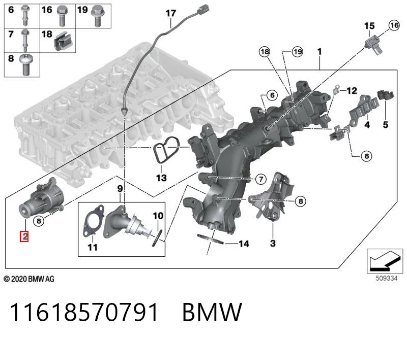 11618570791 BMW Zawór (aktuator) napędu klapy EGR
