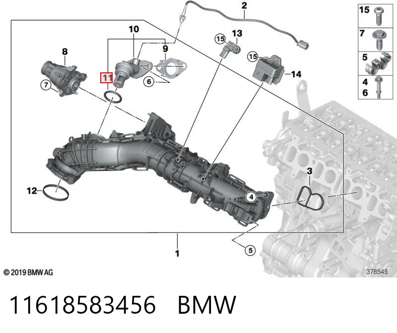 11618583456 BMW Uszczelka kolektora ssącego
