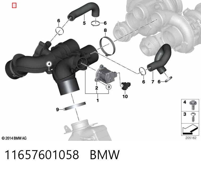 11657601058 BMW Przetwornik ciśnienia (solenoid) doładowania