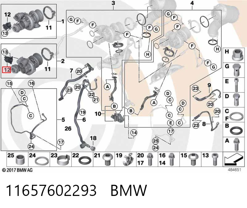 11657602293 BMW Przetwornik ciśnienia (solenoid) doładowania