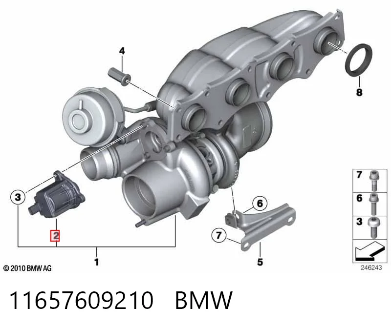 11657609210 BMW Przetwornik ciśnienia (solenoid) doładowania
