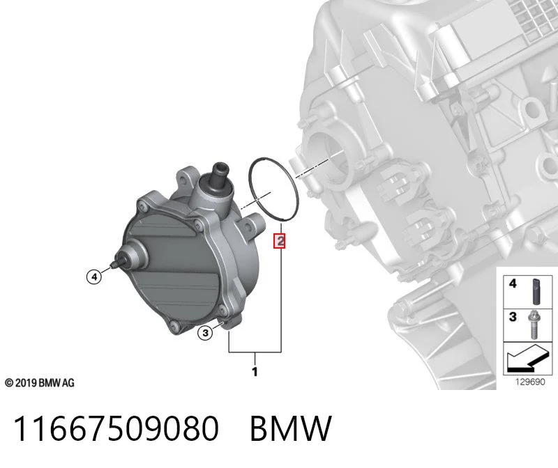 11667509080 BMW Uszczelka pompy próżniowej