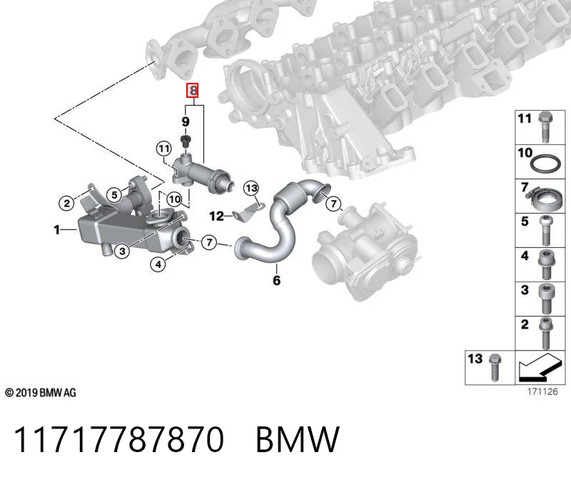 11717787870 BMW Termostat układu EGR