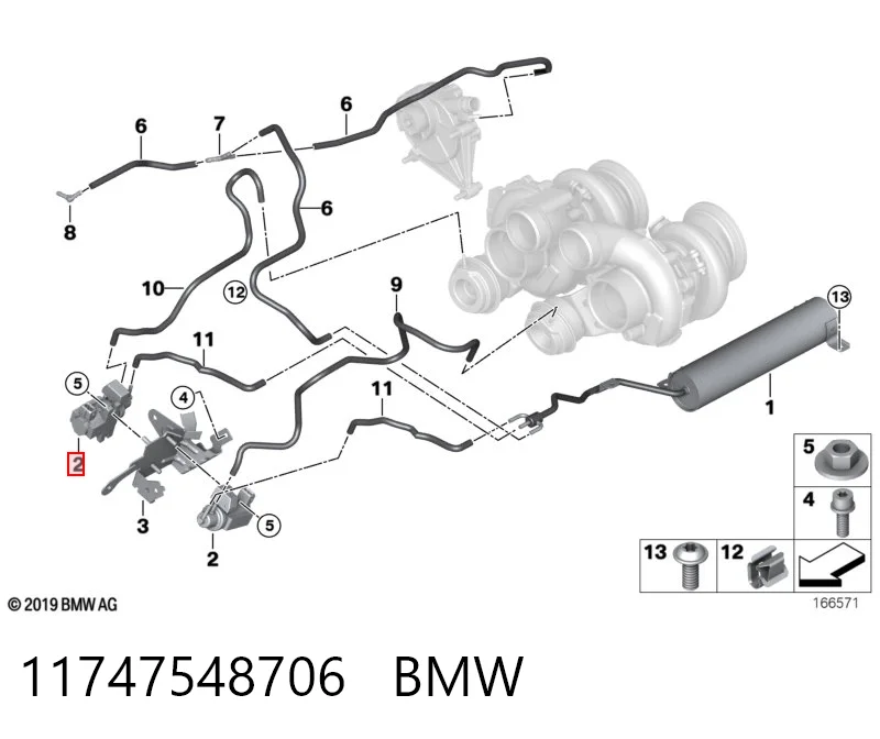 11747548706 BMW Przetwornik ciśnienia (solenoid) doładowania