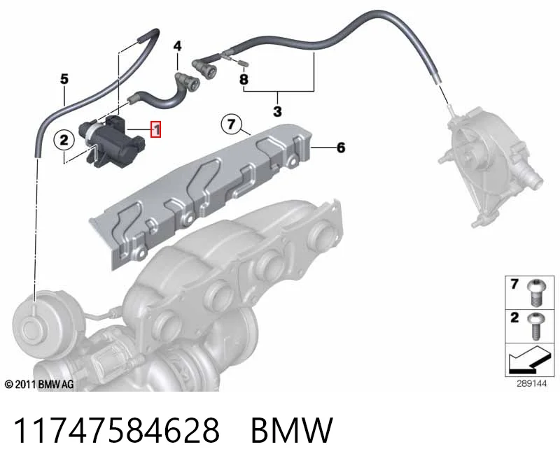 11747584628 BMW Przetwornik ciśnienia (solenoid) doładowania