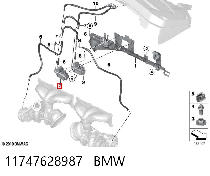 11747628987 BMW Przetwornik ciśnienia (solenoid) doładowania