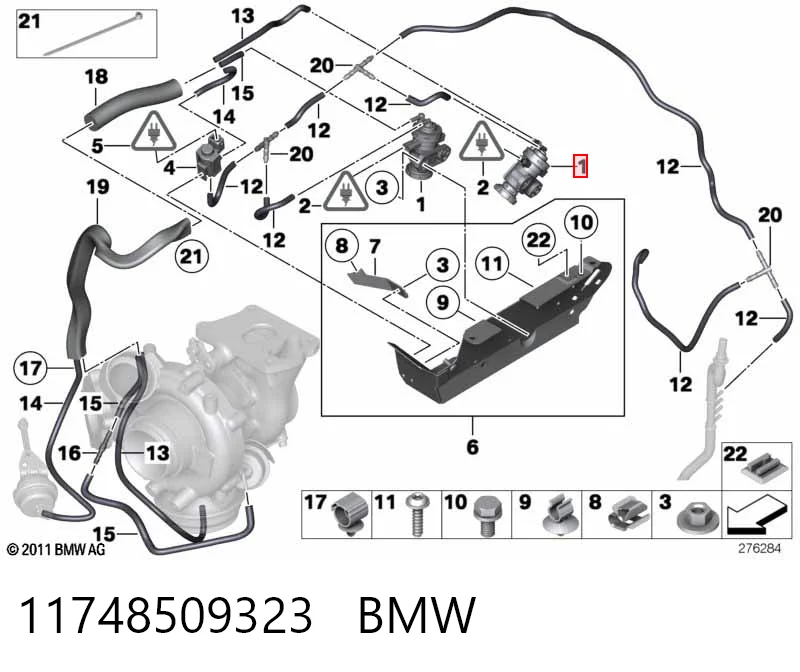 11748509323 BMW Przetwornik ciśnienia (solenoid) doładowania