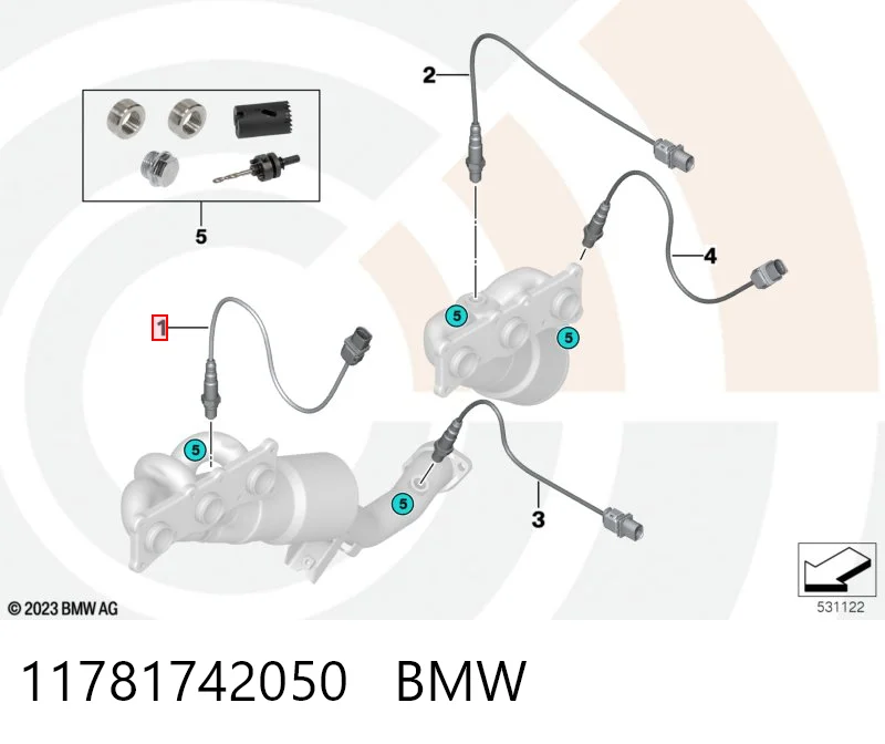 11781742050 BMW Sonda lambda czujnik tlenu przed katalizatorem lewy