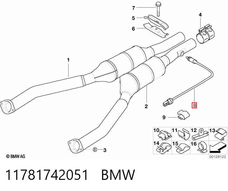 11781742051 BMW Sonda lambda czujnik tlenu po katalizatorze