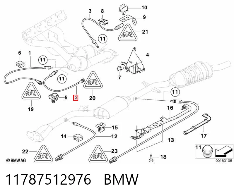 11787512976 BMW Sonda lambda czujnik tlenu przed katalizatorem prawy
