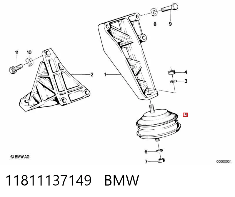 11811137149 BMW Poduszka (podpora) silnika lewa/prawa