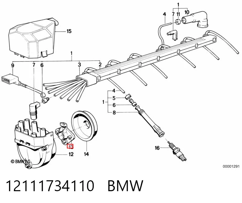 12111734110 BMW Palec rozdzielacza zapłonu