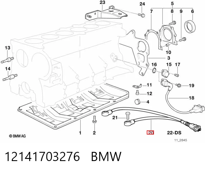 12141703276 BMW Czujnik stukowy (czujnik spalania stukowego)