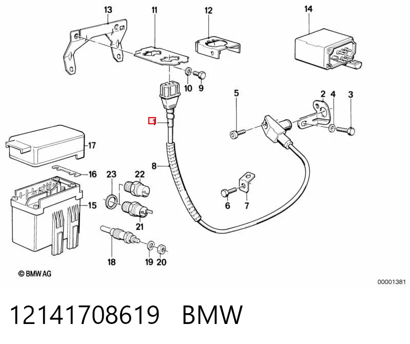 12141708619 BMW Czujnik położenia wału korbowego