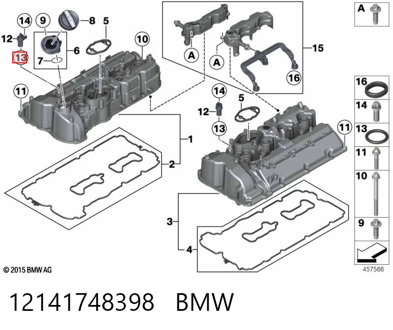 12141748398 BMW Uszczelka czujnika położenia wału korbowego