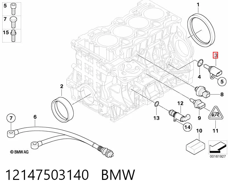 12147503140 BMW Czujnik położenia wału korbowego