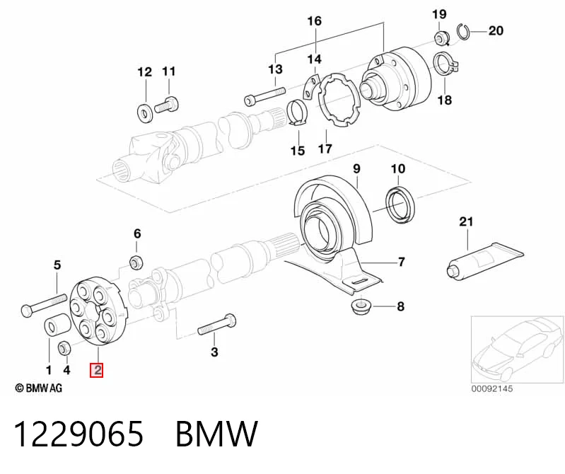 1229065 BMW Przegub elastyczny wału przedni
