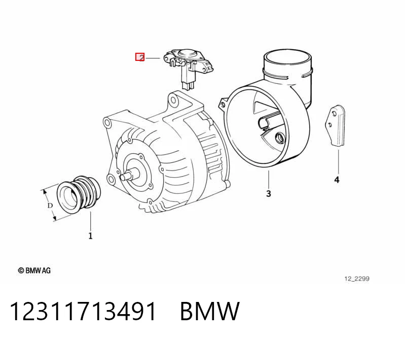 12311713491 BMW Regulator alternatora (przekaźnik ładowania)
