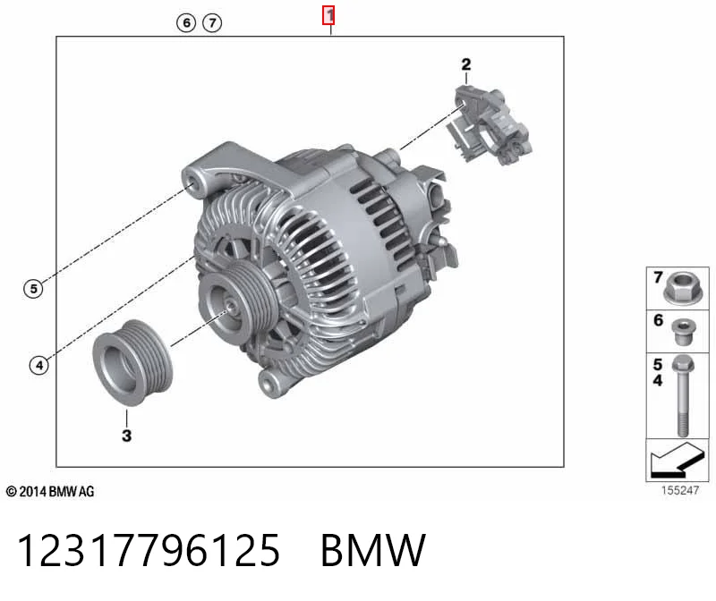 12317796125 BMW Alternator