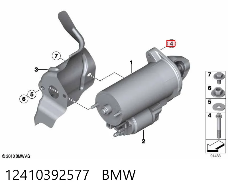 12410392577 BMW Śruba mocująca rozrusznik