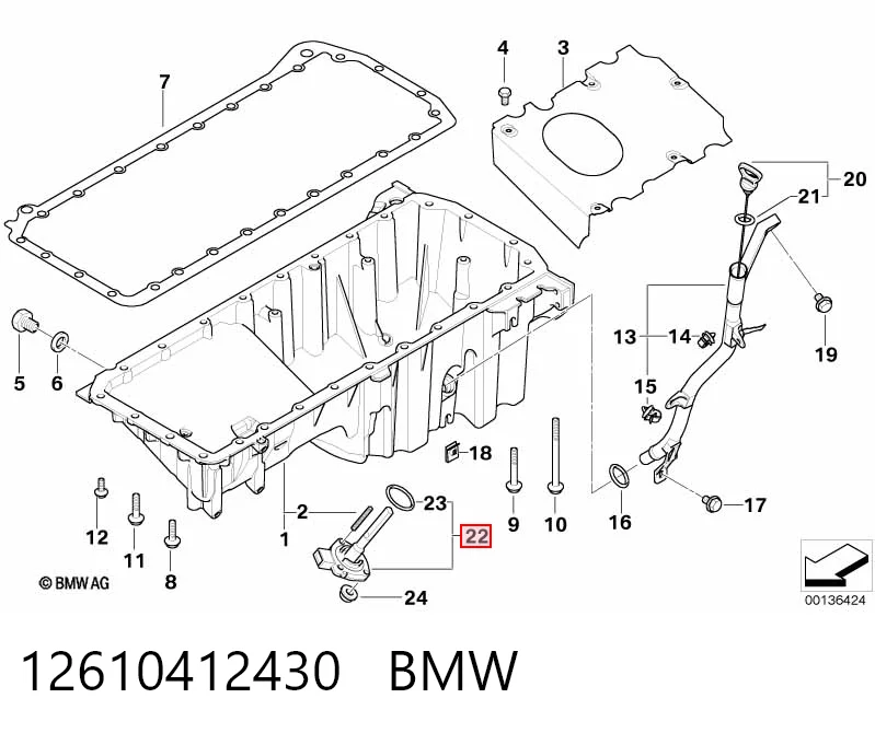 12610412430 BMW Czujnik poziomu oleju silnikowego
