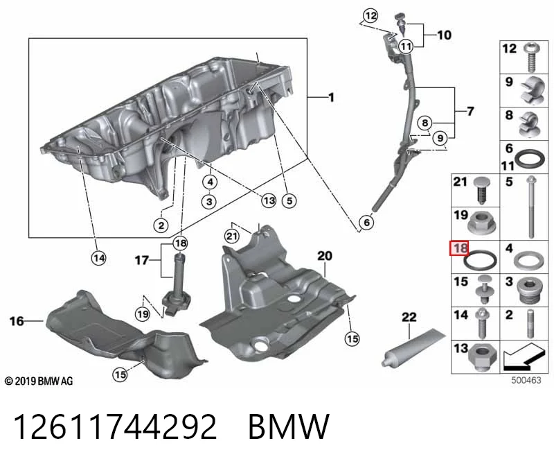 12611744292 BMW Uszczelka pierścieniowa czujnika poziomu oleju