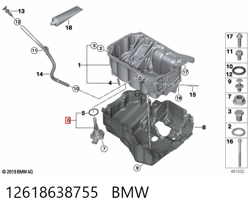 12618638755 BMW Czujnik poziomu oleju silnikowego
