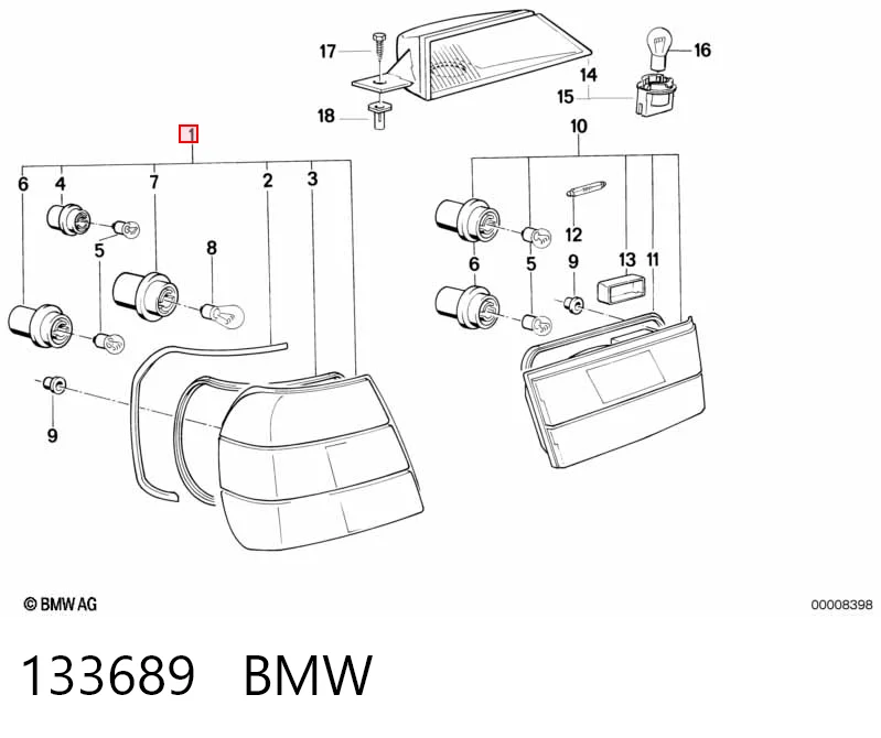 133689 BMW Lampa zespolona tylna lewa zewnętrzna