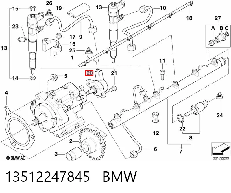 13512247845 BMW Zawór regulacji ciśnienia (zawór redukcyjny pompy wtryskowej) System Common-Rail