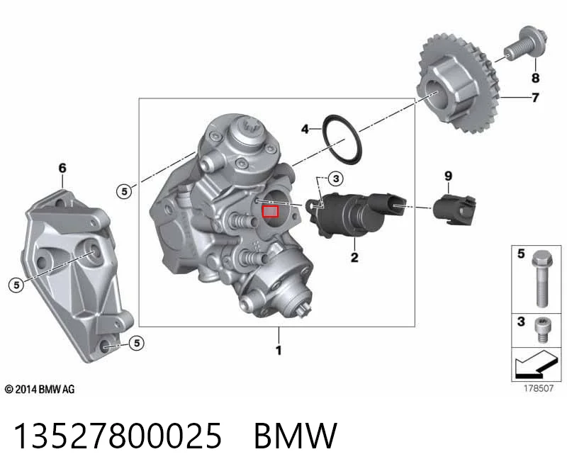 13527800025 BMW Koło zębate walcowe pompy wtryskowej