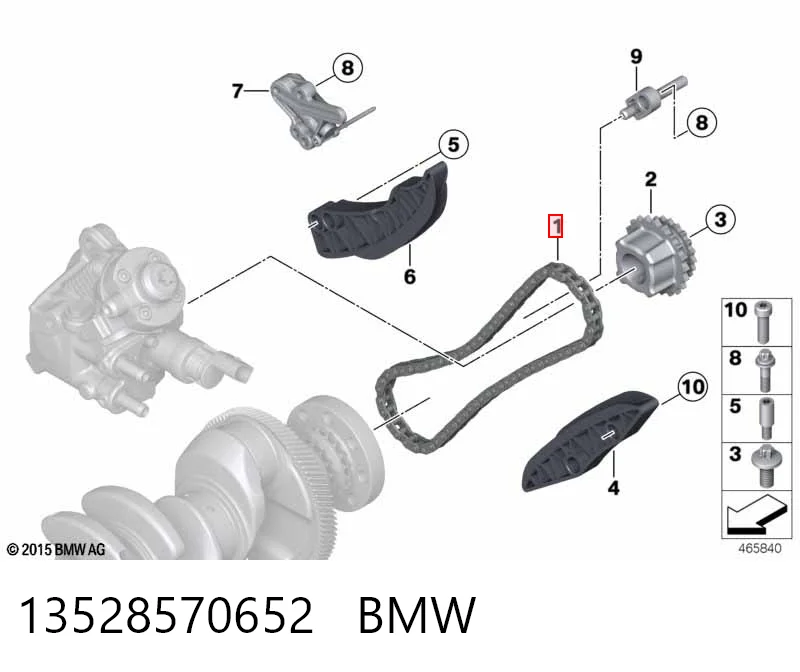 13528570652 BMW Łańcuch rozrządu dolny